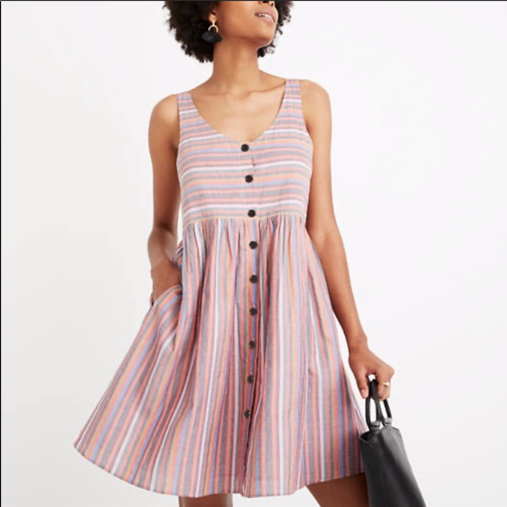 Madewell Scoopneck Rainbow Tank Dress